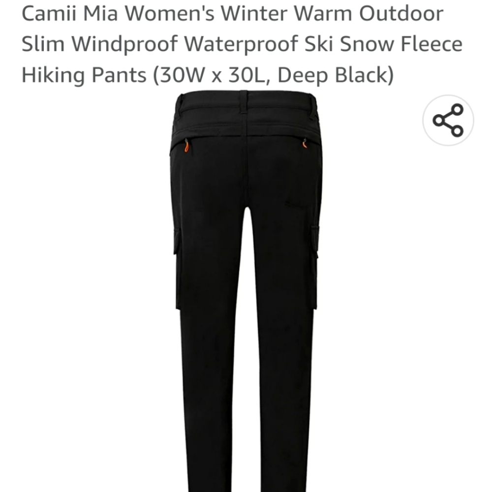 Women's Ski Snow Hiking Fleece Lined Waterproof Pants 30W x 30L